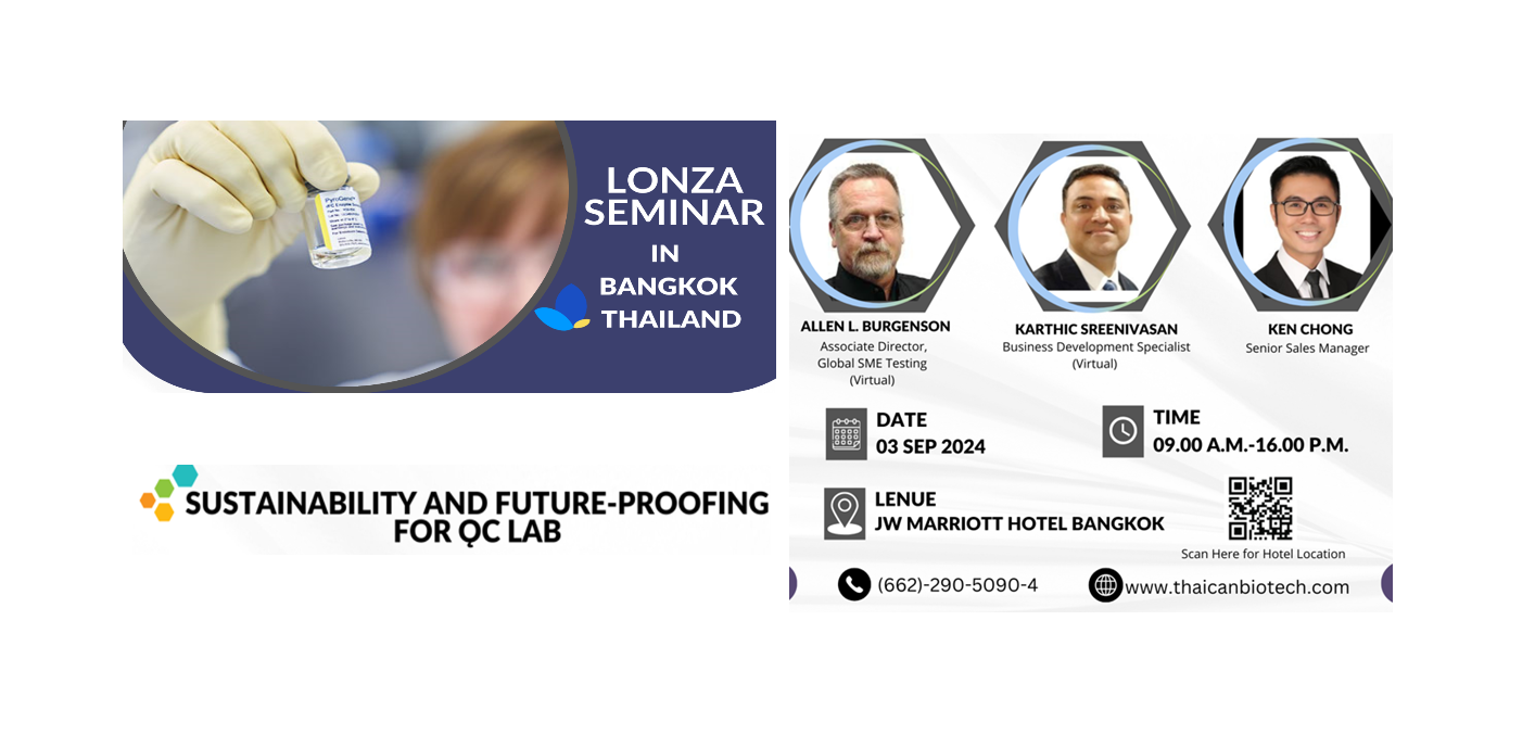 Lonza Seminar “Sustainability and Future-proofing for QC Lab”